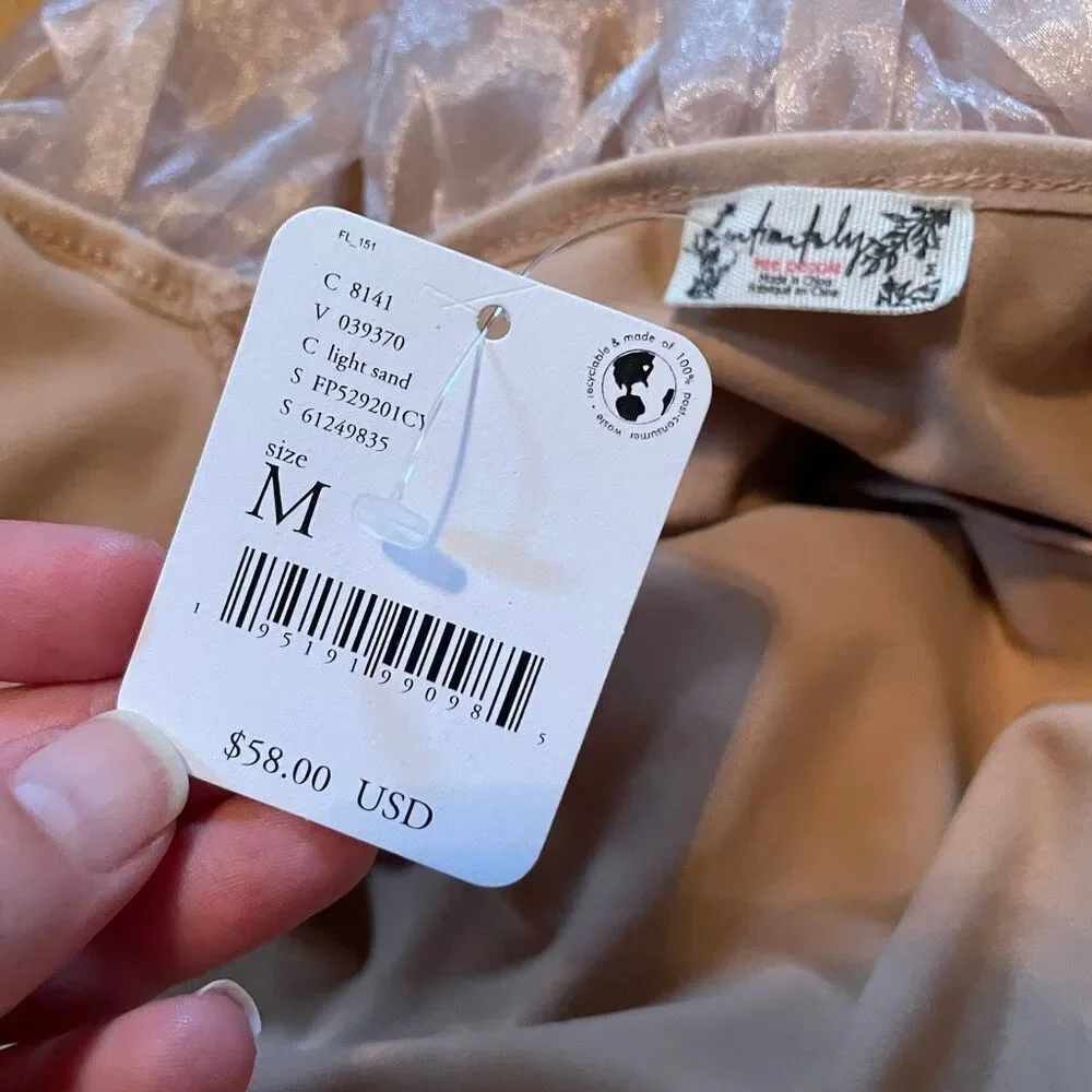 INTIMATELY FREE PEOPLE | haute wired bodysuit in light sand M $NWT 58 - Picture 8 of 10